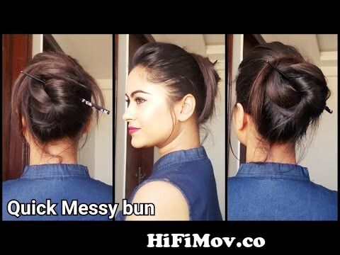 Quick&Easy Messy Bun Hairstyle without Pins & Rubber bandIndian hairstyles  for medium to long hair from indian bangla xvidedding hairstyle with jhapta  andangla magi video sax com voodoo bangladeshi xxx Watch Video -