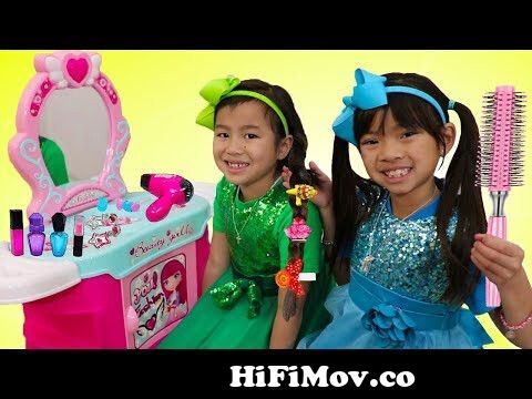 Emma & Jannie Pretend Play wHair Styling Beauty Salon & Cute Kids Hair  Styles Toys from dc aunty Watch Video 