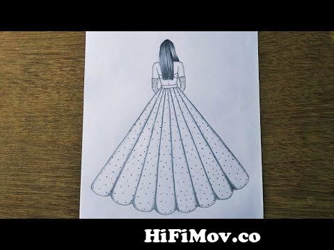How to Draw a Girl with Beautiful Traditional Dress Very Easy  Girl Dress  Drawing  Girl Drawing  YouTube