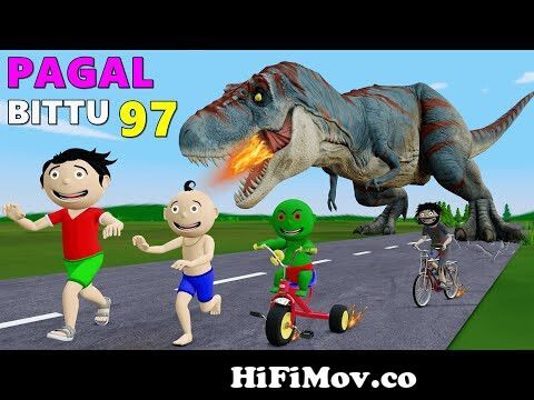 Pagal Bittu Sittu 97 | Dinosaur Wala Cartoon | Bittu Sittu Toons | Pagal  Beta | Cartoon Comedy from dino tumi Watch Video 