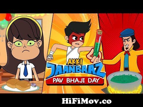 Akki Jaanbaaz v s Zombie Pav Bhaji Attack | Back to School | Hindi Cartoons  for Kids | Gubbare TV from java oggy games Watch Video 