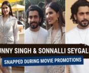 Sunny Singh and Sonnalli Seygall were recently spotted in the city promoting their upcoming film Jai Mummy Di. The actors have previously starred in the Pyaar Ka Punchnama franchisee and Sonnalli also made a special appearance in the Sunny Singh - Kartik Aaryan starrer Sonu Ke Titu Ki Sweety. Watch the video for more.