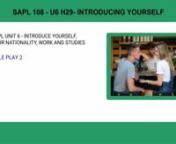 SAPL 108 - U6 H29 Introducing yourself from sapl
