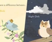 Infographic animation on Night Owls vs Early BirdsnnAdobe PhotoshopnAdobe Illustrator nAdobe AfterEffects