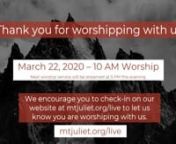 Join us here to watch our worship services and Bible classes live during each of our streaming times. You can check in and get more information on our main streaming page mtjuliet.org/livennnMJ Live Schedule:nnWorship: Sun 8am, 10:15am, &amp; 5pmnBible Classes: Sun 9:15am &amp; Wed7pm