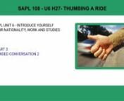 SAPL 108 - U6 H27 Thumbing a ride from sapl