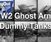 WW2 Ghost Army Inflatable Dummy Tanks And Trucks Used To Fool German Air ReconnaissancennShows inflated balloon shaped tanks and trucks used as decoys to fool the German Luftwaffe. Images of military decoys used in WWII.nnStock Footage link: nhttps://www.buyoutfootage.com/pages/titles/pd_mnr_261.php