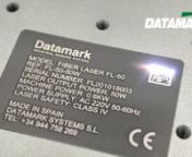 Laser marking on aluminium nameplates with Datamark Fiber Laser Marking Machine. High quality and fast laser marking of texs, references, logos and datamatrix codes for product identification and traceability