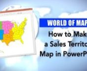 In this video we will set up a regional sales map in PowerPoint using our USA 50 State map. Our maps are easy to customize for your sales, marketing or educational presentations or projects. Every object in one of our maps is an independent individual object that can be customized.nnFor this training we will use one of our most popular maps the basic USA, 50 State, two letter names PowerPoint map. Each element in our maps is easy to edit and change. To change an element, you click on it with the