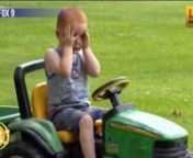 A little boy decided to take his battery-operated John Deere tractor on a joy ride to the county fair. His parents noticed he was missing and panicked, calling the police. Thankfully he was found quickly at the county fair, two blocks away. His dad says he&#39;s grounded. nnSource: http://www.fox9.com/news/boy-goes-missing-found-after-riding-john-deere-toy-ride-on-tractor-to-fair