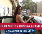 Shilpa Shetty Kundra was spotted outside a cinema hall with her family. She looked amazing in sporty attire while her husband opted for a more casual look. She was also accompanied by her mother. Shilpa opted for a neon sports bra with a black tank top and patterned leggings as she walked out holding her mother&#39;s hand
