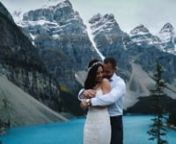 A magical wedding day to be part of. Nick and Samantha eloped from Florida for their first taste of the Canadian Rockies, after a first look in the stunning Fairmont Banff Springs they tied the knot on the shores of a beautiful steely blue Bow Lake.