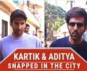 Kartik Aaryan and Aditya Roy Kapur were snapped in the city today. On the work front, Kartik Aaryan will be seen in the sequel of Bhool Bhulaiyaa with Kiara Advani. The movie will be directed by Anees Bazmee. Kartik and Kiara have reportedly started shooting for their movie. The Luka Chuppi actor posted the posters for the movie dressed in a similar outfit as Akshay Kumar from the first movie. As he gets into his car, the Pyaar Ka Punchnama can be seen wearing a dark full-sleeved t-shirt and jea