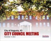 City Council MeetingnnNovember 4, 2013nn7 P.M.nn