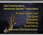 The Advanced Stacker Plusn(http://starcircleacademy.com/advancedstackeror http://advancedstackerplus.com)nnIs distributed as a zip file containing 4 separate action sets, two scripts, a readme and a windows installer BAT file. In this video Steven describes how to order, download, unzip and install the action files and run the built-in installation script tool.nnSteven demonstrates this on a Windows 8 machine using the Google Chrome Browser, but the operation is similar on other browsers and