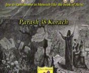 P088 Parash 38 Korach B’Midbar/ Numbers 16:1-18:32nKorach incites a mutiny challenging Moses’ leadership and the granting of the kehunah (priesthood) to Aaron. He is accompanied by Moses’ inveterate foes, Dathan and Abiram. Joining them are 250 distinguished members of the community, who offer the sacrosanct ketoret (incense) to prove their worthiness for the priesthood. The earth opens up and swallows the mutineers to Sh’ol, and a fire consumes the ketoret-offerers.nA subsequent plague