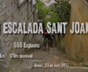 El dia 23 de juny de 2013 (revetlla de St. Joan) els Fondistes Blanes (www.blanes.cat/fondistes) vam organitzar la I Escalada al Castell de Sant Joan a Blanes (Girona). Aquí teniu un tast del que va ser la cursa.nnUn recorregut curt (1.3km) però molt intens amb 666 esglaons i 170m de desnivell que els participants (tant corredors com caminants) van haver de superar des de la Platja de Blanes fins al Castell.nnAquesta primera edició va comptar amb la participació de 87 valents corredors i cam