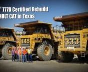 (512) 282-2011nnHOLT CAT AustinnnThis is a time-lapse video of a Cat 777D off-highway truck machine rebuild performed by HOLT CAT Austin, the Caterpillar heavy equipment dealer in Austin, Call HOLT CAT at (512) 282-2011 get a quote for a custom Cat equipment rebuild.nnAustin CAT Caterpillar generators, Austin CAT Caterpillar earth moving mining industrial petroleum agricultural machinery parts, Austin TX Cat Caterpillar truck combine ag equipment dealer, Austin CAT Caterpillar handlers loaders e