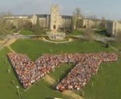 Prior to the 3.2-mile Run in Remembrance on April 12, 2014, participants formed a huge VT on the Drillfield.