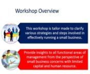 This video briefly explains the objective and contents of the training workshop that PIM is going to offer for Prime Minister Youth Business Loan Scheme candidates.This 3 days workshop provide insights to all functional areas of management from the perspective of small business concerns with limited capital and human resource. nnKeep in touch! Further videos on some of the modules will be uploaded shortly!