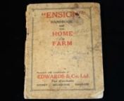 This fragile “Ensign Handbook for the Home and Farm” is dated 1926 and was given to my Nan by her mother, so Nan could learn how to cook. Nan was living in country Tooraweenah and was one of 13 children. nnThe handbook measures has been well used, with splotches and stains and a kaleidoscope of markings throughout. nnThere are three main sections – Recipes, First Aid and Useful Information. nnSome of the interesting recipes include Courting Cakes; Girdle Scones; Rolled Oats Sweetbits; Myst