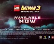 For licensing, please contact: info@colossaltrailermusic.comnnOfficial Trailer for “LEGO BATMAN 3 - BEYOND GOTHAM” featuring music from Colossal Trailer Music&#39;s album UNUNPENTIUM (CTM001).nnFeatured track: Inferno (Cody Still)nnWebsite: http://www.colossaltrailermusic.comnFacebook: http://www.facebook.com/colossaltrailermusicnTwitter: http://www.twitter.com/ColossalTMnYoutube: http://www.youtube.com/c/ColossalTrailerMusicnn© 2015 All rights reserved. Colossal Trailer Music is a registered t