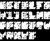 Font design.nnUsed only four(4) types of quarter circles and a solid square block for every alphabet and some special characters.