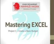 This is a video tutorial in Bangla language The course name is Mastering Excel by Khan Mohammad Mahmud Hasan. here is the first project. I use Competency based Training (CBT) System when i design this course. I can ensure you can easily learn basic Excel using this video.. Hope you will like it. Please share if you like it. Khan Mohammad Mamud Hasan