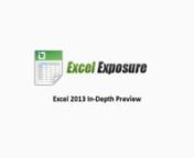 What&#39;s new in Excel 2013!nnhttp://excelexposure.com/2013/02/11/excel-2013-in-depth-preview/nnMicrosoft has made it possible for anyone who&#39;d like to check out Excel 2013 (included with the full Office 2013) through their Excel 2013 pre-release trial here.I&#39;d recommend downloading the Excel 2013 example file I go over in the video, but the majority of the information is included in these two links (if you are unable to download the Excel trial):nnExcel 2013 New Function Examples // Excel 2013 A