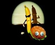 &#39;Healty Food&#39; is a two-minute stop motion animation movie based on a song originally interpreted by Sesame Street&#39;s Cookie Monster. Fruits, vegetables, and other edibles dance in the rhythm of the music, a hamburger is kicked off the dining table, and a muffin is chased away... tomatoes are cool skaters and Mr. Banana is the protagonist of the song - promoting healthy food! Roughly one hundred puppets made of synthetic materials and real foodstuff were built and between 8 to 16 frames per second