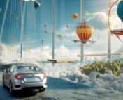 Roof Studio boutique production house in NYC designs for Honda Civic 2016 the dreamer commercial with 3d and cgi animation and broadcast design in New York City.