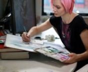 Watch artist Redd Walitzki in the studio while she paints watercolor details like long hair and portrait shadingnnMusic: Rasputina