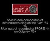 In the months since I completed production of my 6-hour Sony FS5 Master Class training video (https://vimeo.com/153611461) I&#39;ve had a lot of people write to ask me if I thought there were any advantages to recording the 4K RAW output of the FS5 to an external recorder vs. recording internally on SDXC cards.So, I decided to shoot some test footage one day with both at the same time and do a split-screen comparison.The camera only allows internal recording in HD resolution (not 4K) while 4K RA