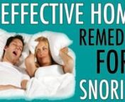 http://www.byebyesnoring.com/10-natural-home-remedies-for-snoring(Click that link to get 5 more home remedies for snoring not mentioned in the video above!)nnDo you or someone you know have a snoring problem? Does it keep you up at nights? If that&#39;s the case, then this video is for you!nnIn this video, I&#39;ll share 5 effective home remedies for snoring to help you banish the problem and sleep well at nights. Here are the remedies below:nnSnoring Remedies - #1 Salt And WaternnUsing salt and water