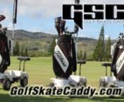 The Golf Skate Caddy™ is the most fully featured single player golf transport of its kind available in the USA today. Sporting such features as 2 x 1000w brushless motors with dual drive 4w steer, 5v USB charger, seat, bespoke umbrella, sand pourer, built in cooler box, golf ball and tee holder, scorecard holder, remote control, 10 inch AT tires on chrome mags, LED lighting and a whopping 30A lithium NMC battery to name only some of the highlights.nnThe Golf Skate Caddy™ - is not just anothe