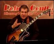 Please visit www.FreeJazzGuitar.com to obtain the complimentary transcription in PDF format of the lesson solo in this video.nnIn addition to providing an opportunity to test drive a mini DVD type of lesson from Robert Conti, there are some other very important reasons that we offer these complimentary lessons and video clips. Specifically, your ability to visually and audibly verify the extraordinary level of Mr. Conti’s well documented skills as an educator and jazz guitarist. nnwww.RobertCo