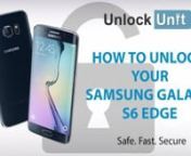 Place your order here: unlockunit.com/unlock-samsung-s6-edgenThis is a video tutorial about how to unlock your Samsung S6 Edge.nThe unlocking process is a simple 3 steps process and you don’t need any technical skills for that. Once your Samsung S6 Edge will be unlocked you will be able to use it with any other network provider in your country or around the world.nIn order to find out if your phone is SIM locked all you have to do is to insert another carrier SIM into your Samsung S6 Edge (oth