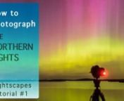 In this first instalment of my video tutorial series, I present a 20-minute tutorial on how to photograph and process images and time-lapse movies of the Northern Lights, the aurora borealis, advice also applicable to the Southern Lights, the aurora australis – the two phenomena are identical. nnIn the field, at a site in southern Alberta while awaiting a display of aurora, I cover:n• equipmentn• exposures and camera settingsn• tips and techniquesn• and some of the science behind the
