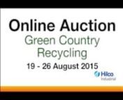 Complete Recycling Lines at Online Auction - 19 - 26 August 2015nn- Erema 1718 TVE-DD-LF 2/340-HG 342 Complete Recycling Systemn- NGR Next Generation Underwater Granulation Recycling Systemn- Plastic Recycling Line featuring Erema RM 160 MFG 1992 Backflow Extrudern- Plastic Recycling Line featuring Erema COAX Granulator Single Screw ExtrudernnFor more information:http://bit.ly/1MwkxVunnOr contact Mark Reynolds:nmreynolds@hilcoglobal.com