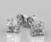 This exquisite pair of Asscher Cut Stud Earrings is made to order and it is available in either 14K or 18K White or Yellow Gold as well as Platinum.nnThey can be customized to your exact specifications to accommodate up to 2 carats in size for each earring and are available with Friction Tension Posts.nnThe base price is for a 1.0Ct Total Carat Weight in 14K Solid Gold (.50Ct per earring).