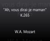 Mozart Variations on \ from ah vous dirai je maman
