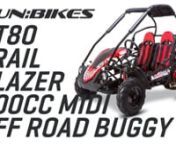 This and more available at https://www.funbikes.co.uknnFunBikes GT80 Trail Blazer Off Road BuggynnnThe FunBikes GT80 Trail Blazer is the new updated, and improved version of our best selling GT80 off road buggy for kids aged 10 and up!nnThis midi sized buggy will take on all kinds of terrain from steep hills to muddy lanes. It’s a breeze to drive as it’s fully automatic and will provide fun and entertainment for years.nnIt’s a very popular model in the USA and it’s easy to see why!nnThe