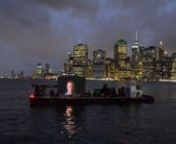 For Night Watch, I created a floating media Installation that circulated in the waterways around New York City during the Fall of 2018. nnNight Watch featured a 20ft-wide hi-resolution LED-screen which travelled the city’s waterways aboard a large, slow-moving barge and tug boat. Displayed on the screen were silent close-up video portraits of 12 new New Yorkers whose lives have been saved by recently being granted political asylum in the US.nnThe Installation combined contemporary LED-techno