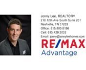 1015 Avery Trace Cir Hendersonville TN 37075 &#124; Jonny LeennJonny LeennJonny is the team leader and general manager for Team Jonny Lee and has been Gary&#39;s &#39;right hand man&#39; since 2005. In 2015 Gary, Debra &amp; Jonny opened their own RE/MAX Office called &#39;RE/MAX Advantage&#39;.nnHe&#39;s married to Singer/Song Writer - Jenny Slate (Jenny Slate Lee) who you may have heard performing at one of Nashville&#39;s local venues such as the Bluebird Cafe or even caught one of her live performances around the world or o