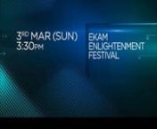Here comes a great news !!!nnCNBC TV18 - one of the prime TV channel in India is airing an episode on Ekam Enlightenment Festival.nnIt gives us great joy to see that a television media is vouchsafing and encouraging this beautiful life - transforming work envisioned by our Founders - Krishnaji &amp; Preethaji. Hence sharing with all our fans, grads, family and to you the details here.nnDon’t miss to watch the amazing story on Ekam Enlightenment Festival on CNBC TV18 at 3.30pm (IST) Indian Stan