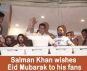 On the occasion of Eid, Salman Khan greeted his fans outside his Mumbai residence. The Bharat actor was joined by his dad Salim Khan. The actor looked dapper in a Kurta and matching pants. Salman Khan was all smiles while waving at his fans from the balcony. Check out the video and let us know what you think in the comments section below.