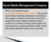 Our graphic designers can help you with logos, brochures, posters, web advertisements and more. KPVE observe your business and relevant needs before creating an image perfectly suited to your company.http://www.kpve.com.au/