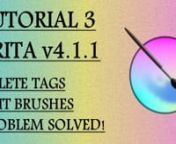 Englishnn✍️ TUTORIAL Nº3 ✍️nHow to use Krita in its most current version to date (v4.1.1) made for beginners who want to take the first steps in the world of digital art.nThis third tutorial explains how to solve an error that may arise in Krita when trying to delete or rename labels, even when assigning or unassigning brushes from labels.nn✌ DOWNLOAD ✌nKrita is a program of digital painting, vector drawing, image editing, animation, etc. similar to others like Photoshop, GIMP, Core