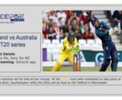 England vs Australia 1st T20I in Rose Bowl, Southampton live starts at 10.30pm IST on September 4 – The busy summer home season continues for England as they prepare to take on Australia in a 3 T20Is and as many ODIs. The England &amp; Wales Cricket Board (ECB) has been busy organising bilateral series after series since becoming the first to resume international cricket amid the COVID-19 pandemic back in July.nnAfter successfully hosting bilateral series against West Indies and Pakistan, Engl