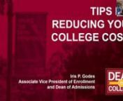 Join Dean College&#39;s Dean of Admissions, Iris Godes, as she outlines all of the different types of funding available to pay for college, how to apply for financial aid, and what are the different kinds of college costs. This webinar will give you all the tips you need to make sure you maximize your opportunities for financial assistance.
